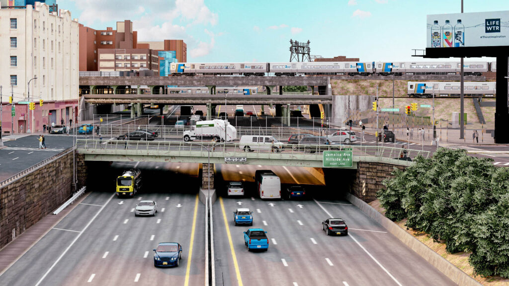 Artcadtec 3d rendering exterior architectural visualization Van Wyck Expwy-Atlantic Ave. Bridge-Existing