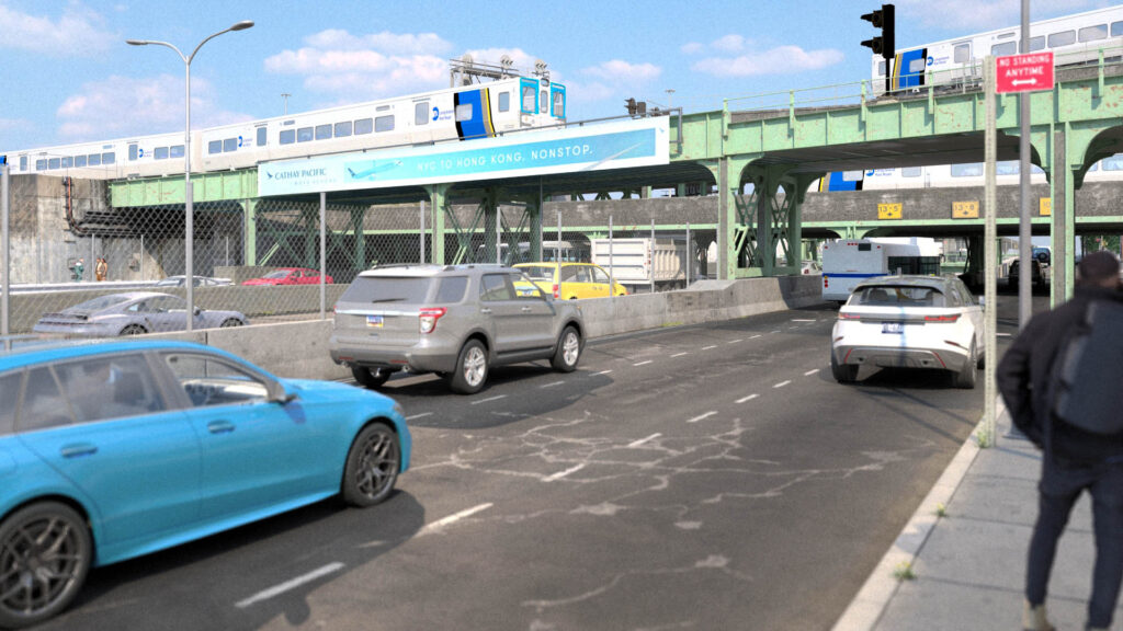 Artcadtec 3d rendering exterior architectural visualization Van Wyck Expwy-Double Deck Bridge-Existing