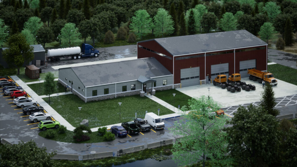 Artcadtec 3d rendering exterior architectural visualization Maintenance Facility