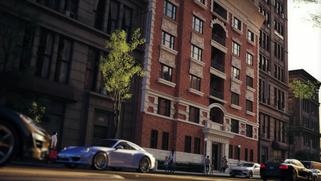 Artcadtec 3d rendering exterior architectural visualization Columbia University-River Hall Dorm.