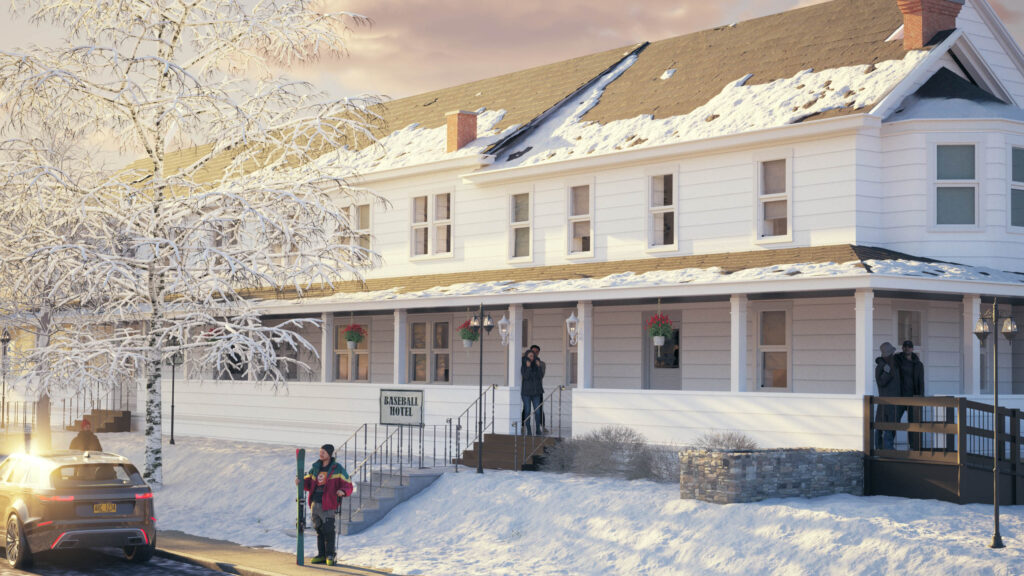 ARTCADTEC 3d rendering exterior architectural visualization NY Forward 10 Gould Ave Richfield Springs Winter