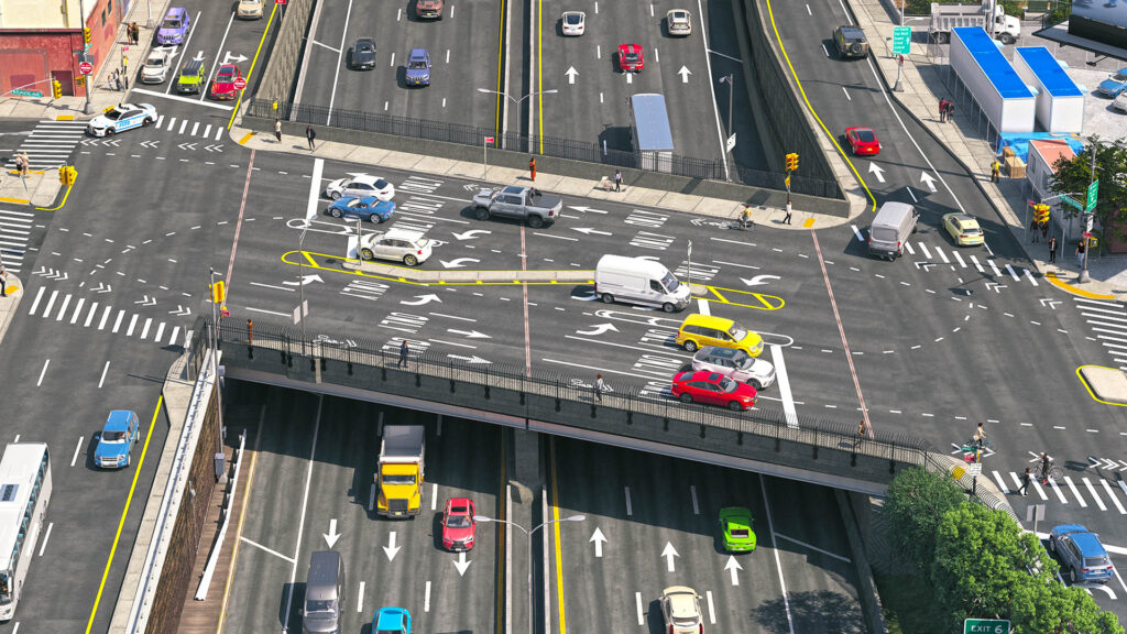 ARTCADTEC 3d rendering exterior architectural visualization Van Wyck Expwy Atlantic Ave Bridge North View Proposed