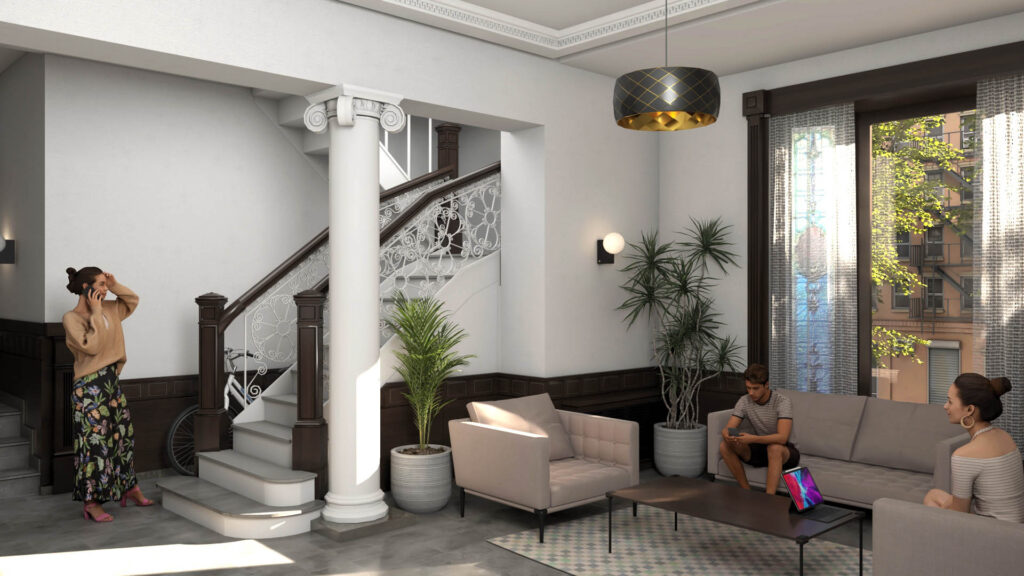 ARTCADTEC 3d rendering interior architectural visualization Columbia University River Hall Dormitory